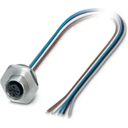 Sensor actuator cable, M12 panel socket, straight to open end, 5 pole, 0.5 m, 4 A, 1238776