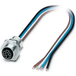 Sensor actuator cable, M12-cable socket, straightto open end, 1m, 4 poles