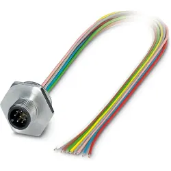 Sensor actuator cable, M12 panel plug, straight to open end, 8 pole, 0.5 m, 2 A, 1239796