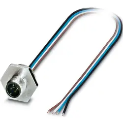 Sensor actuator cable, M12 panel plug, straight to open end, 8 pole, 0.5 m, 2 A, 1238772
