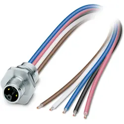 Sensor actuator cable, M12-cable plug, straight toopen end, 0.5m, 5 poles