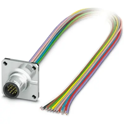 Sensor actuator cable, M12 panel plug, straight to open end, 12 pole, 0.5 m, 1.5 A, 1239723 - 1