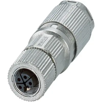 Jack, M12, 4 pole, crimp connection, push-lock, straight, 1027480 - 1