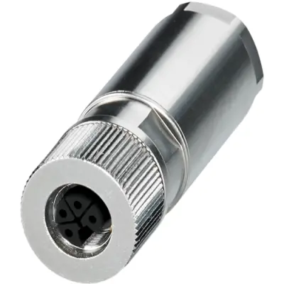 Jack, M12, 4 pole, push-lock spring connection, push-lock, straight, 1080237 - 1