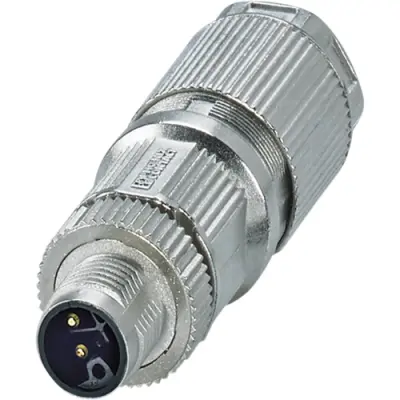 Plug, M12, 4 pole, crimp connection, push-lock, straight, 1027479 - 1