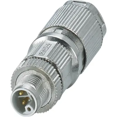 Plug, M12, 5 pole, crimp connection, push-lock, straight, 1027477 - 1