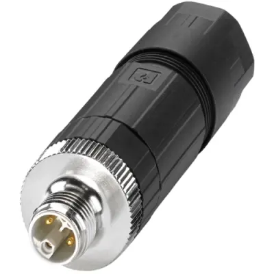 Plug, M12, 5 pole, push-lock spring connection, push-lock, straight, 1646349 - 1