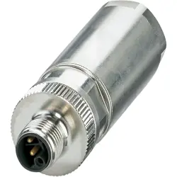 Plug, M12, 4 pole, push-lock spring connection, push-lock, straight, 1080239