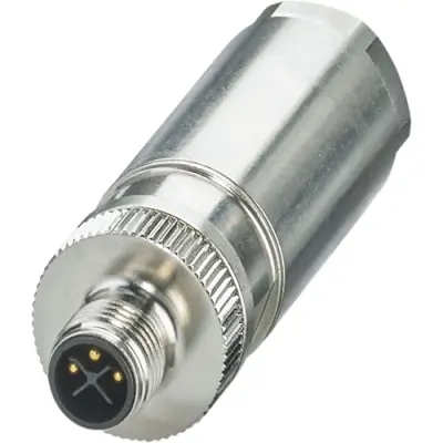 Plug, M12, 3 pole, push-lock spring connection, push-lock, straight, 1080225 - 1