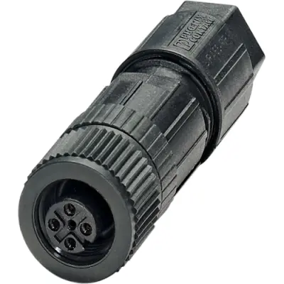 Jack, M12, 5 pole, spring-cage connection, straight, 1072545 - 1