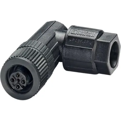 Jack, M12, 5 pole, spring-cage connection, angled, 1072547 - 1