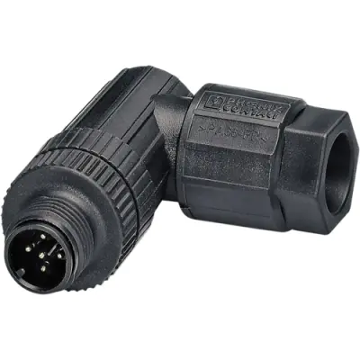 Plug, M12, 5 pole, spring-cage connection, angled, 1072544 - 1