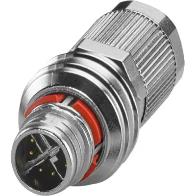 Plug, M12, 8 pole, crimp connection, push pull, straight, 1489580 - 1