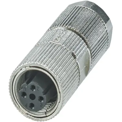 Jack, M12, 4 pole, crimp connection, straight, 1422848 - 1