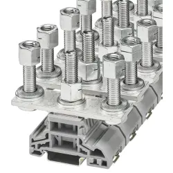 High current connector, bolt connection, 120 mm², 2 pole, 269 A, 8 kV, gray, 1055646