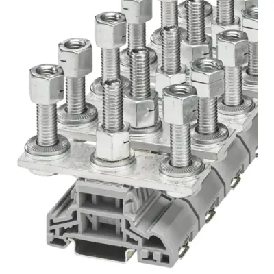 High current connector, bolt connection, 120 mm², 2 pole, 269 A, 8 kV, gray, 1055646 - 1