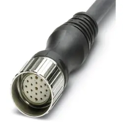 Sensor actuator cable, M23-cable socket, straight to open end, 19 pole, 5 m, PUR, black, 1684056