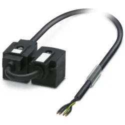 Sensor actuator cable, valve connector DIN shape A to open end, 4 pole, 10 m, PUR/PVC, black, 4 A, 1458091