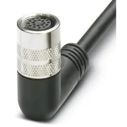 Sensor actuator cable, M8-cable socket, angled to open end, 12 pole, 5 m, PUR, black, 1693720