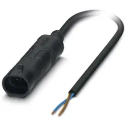 Sensor actuator cable, cable plug to open end, 2 pole, 1.5 m, PUR, black, 8 A, 1410752