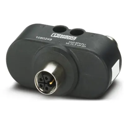 Adapter, M12 (5 pole, plug) to M12 (5 pole, socket), Y-shape, 1080249 - 1