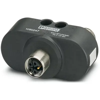 Adapter, M12 (5 pole, socket) to M12 (5 pole, socket), Y-shape, 1080247 - 1