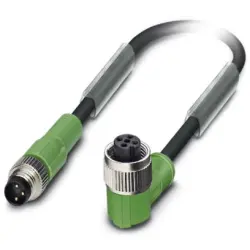 Sensor actuator cable, M8-cable plug, angled to M12-cable socket, angled, 3 pole, 3 m, PUR, black, 4 A, 1682375