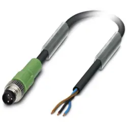Sensor actuator cable, M8-cable plug, straight to open end, 3 pole, 5 m, PUR, black, 4 A, 1681680