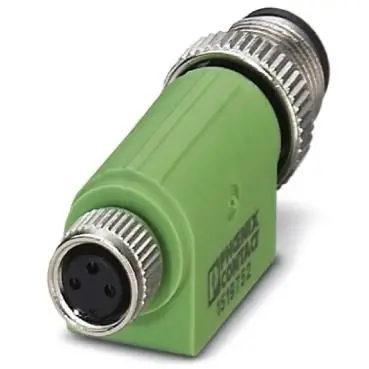 Adapter, M12 (3 pole, plug) to M8 (3 pole, socket), straight, 1519752 - 1