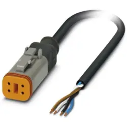 Sensor actuator cable, cable socket to open end, 4 pole, 10 m, PUR, black, 8 A, 1415011