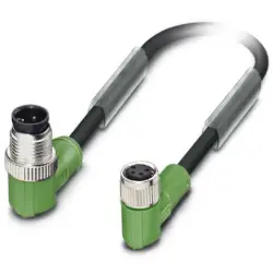 Sensor actuator cable, M12-cable plug, angled to M8-cable socket, angled, 4 pole, 3 m, PVC, black, 4 A, 1415670