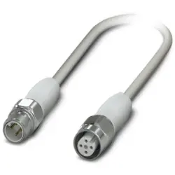 Sensor actuator cable, M12-cable plug, straight to M12-cable socket, straight, 4 pole, 1.5 m, PP-EPDM, gray, 4 A, 1403992