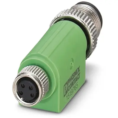 Adapter, M12 (4 pole, socket) to M12 (4 pole, plug), straight, 1519765 - 1
