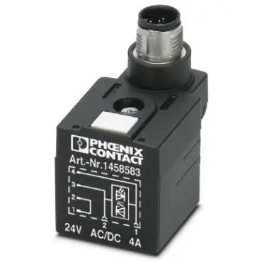 Valve connector, DIN shape A, 4 pole, 24 V, 1458583 - 1