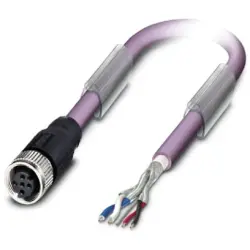 Sensor actuator cable, M12-cable socket, straight to open end, 5 pole, 15 m, PUR, purple, 4 A, 1507502