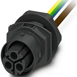 Panel feed through, 0.5 m, socket, 3 pole straight to open end, 2.5 mm², 1088695