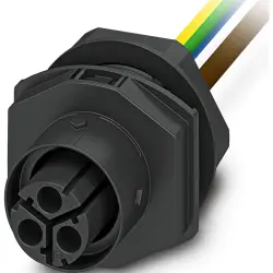 Panel feed through, 0.5 m, socket, 3 pole straight to open end, 2.5 mm², 1088696