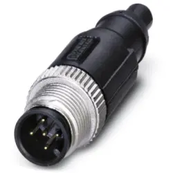 Plug, M12, 5 pole, straight, 1054366