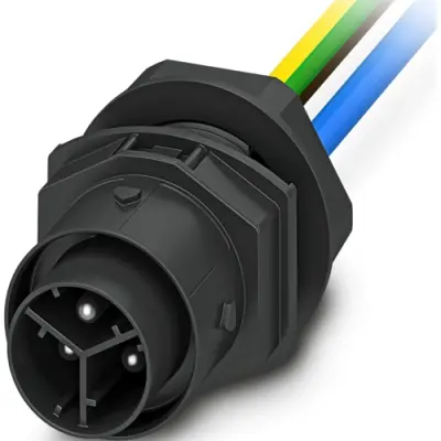 Panel feed through, 0.5 m, plug, 3 pole straight to open end, 2.5 mm², 1088693 - 1