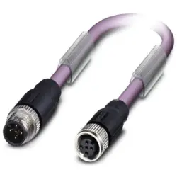 Sensor actuator cable, M12-cable plug, straight to M12-cable socket, straight, 5 pole, 15 m, PUR, purple, 4 A, 1507586