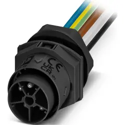 Panel feed through, 0.5 m, plug, 5 pole straight to open end, 2.5 mm², 1088697