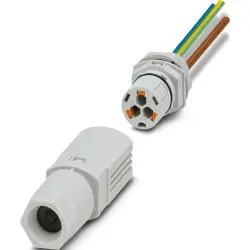 Panel feed through, 0.5 m, socket, 3 pole straight to open end, 2.5 mm², AWG 20-14, 1047347