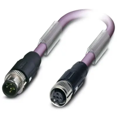 Sensor actuator cable, M12-cable plug, straight to M12-cable socket, straight, 5 pole, 5 m, PUR, purple, 4 A, 1518290 - 1