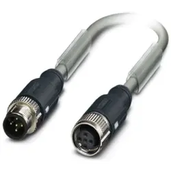 Sensor actuator cable, M12-cable plug, straight to M12-cable socket, straight, 5 pole, 10 m, PUR, gray, 4 A, 1419054
