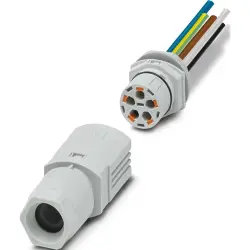 Panel feed through, 0.5 m, socket, 5 pole straight to open end, 2.5 mm², AWG 20-14, 1047360