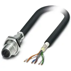 Sensor actuator cable, M12-cable plug, straight to open end, 8 pole, 2 m, TPV, black, 2 A, 1429075