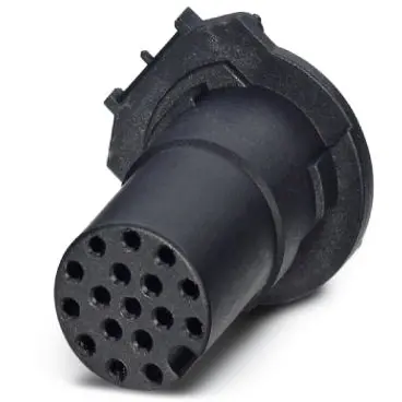 Panel socket, M12, 17 pole, solder connection, screw locking, straight, 1457717 - 1