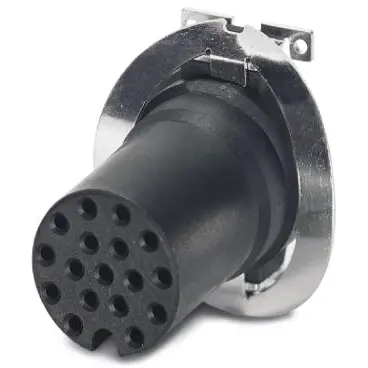 Panel socket, M12, 17 pole, SMD, screw locking, straight, 1411966 - 1