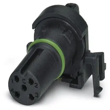 Panel socket, M12, 4 pole, solder pins, push-in, angled, 1436628 - 1