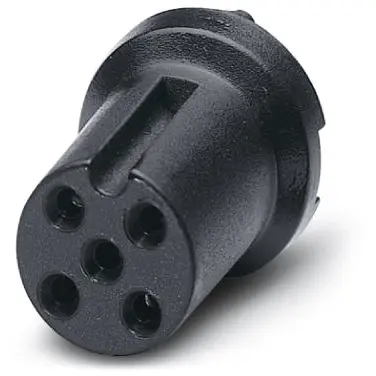 Panel socket, M12, 5 pole, solder connection, screw locking, straight, 1528536 - 1